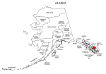 Map of Alaska highlighting Wrangell county, pattern, stencil, template, svg.