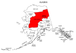 Map of Alaska highlighting Yukon-Koyukuk county, pattern, stencil, template, svg.