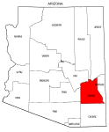 Map of Arizona highlighting Graham county, pattern, stencil, template, svg.