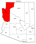 Map of Arizona highlighting Mohave county, pattern, stencil, template, svg.