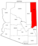 Map of Arizona highlighting Apache county, pattern, stencil, template, svg.