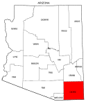 Map of Arizona highlighting Cochise county, pattern, stencil, template, svg.