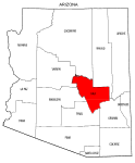 Map of Arizona highlighting Gila county, pattern, stencil, template, svg.