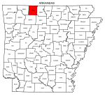 Map of Arkansas highlighting Boone county, pattern, stencil, template, svg.