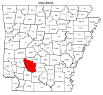 Map of Arkansas highlighting Clark county, pattern, stencil, template, svg.