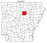 Map of Arkansas highlighting Cleburne county, pattern, stencil, template, svg.
