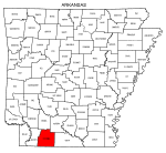 Map of Arkansas highlighting Columbia county, pattern, stencil, template, svg.