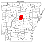 Map of Arkansas highlighting Faulkner county, pattern, stencil, template, svg.