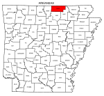 Map of Arkansas highlighting Fulton county, pattern, stencil, template, svg.