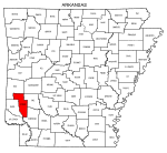 Map of Arkansas highlighting Howard county, pattern, stencil, template, svg.