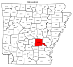 Map of Arkansas highlighting Jefferson county, pattern, stencil, template, svg.