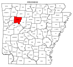Map of Arkansas highlighting Johnson county, pattern, stencil, template, svg.