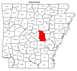 Map of Arkansas highlighting Lonoke county, pattern, stencil, template, svg.