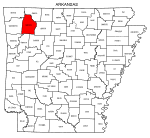 Map of Arkansas highlighting Madison county, pattern, stencil, template, svg.
