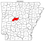 Map of Arkansas highlighting Perry county, pattern, stencil, template, svg.