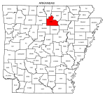 Map of Arkansas highlighting Stone county, pattern, stencil, template, svg.