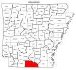Map of Arkansas highlighting Union county, pattern, stencil, template, svg.