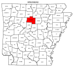 Map of Arkansas highlighting Van Buren county, pattern, stencil, template, svg.