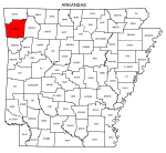 Map of Arkansas highlighting Washington county, pattern, stencil, template, svg.
