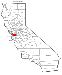 Map of California highlighting Alameda county, pattern, stencil, template, svg.