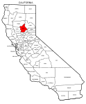 Map of California highlighting Butte county, pattern, stencil, template, svg.