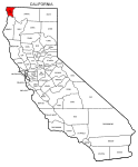 Map of California highlighting Del Norte county, pattern, stencil, template, svg.