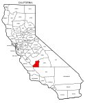 Map of California highlighting Kings county, pattern, stencil, template, svg.