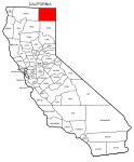 Map of California highlighting Modoc county, pattern, stencil, template, svg.