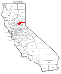 Map of California highlighting Nevada county, pattern, stencil, template, svg.