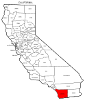 Map of California highlighting San Diego county, pattern, stencil, template, svg.