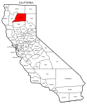 Map of California highlighting Shasta county, pattern, stencil, template, svg.