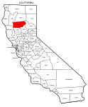 Map of California highlighting Tehama county, pattern, stencil, template, svg.