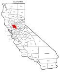 Map of California highlighting Yolo county, pattern, stencil, template, svg.