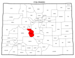 Map of Colorado highlighting Chaffee county, pattern, stencil, template, svg.
