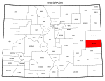 Map of Colorado highlighting Cheyenne county, pattern, stencil, template, svg.