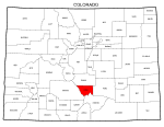 Map of Colorado highlighting Custer county, pattern, stencil, template, svg.