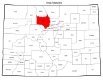 Map of Colorado highlighting Grand county, pattern, stencil, template, svg.