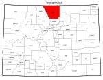 Map of Colorado highlighting Larimer county, pattern, stencil, template, svg.