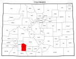 Map of Colorado highlighting Mineral county, pattern, stencil, template, svg.