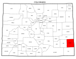 Map of Colorado highlighting Prowers county, pattern, stencil, template, svg.
