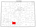 Map of Colorado highlighting Rio Grande county, pattern, stencil, template, svg.