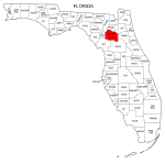 Map of Florida highlighting Alachua county, pattern, stencil, template, svg.