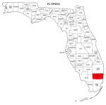 Map of Florida highlighting Broward county, pattern, stencil, template, svg.