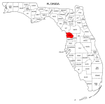Map of Florida highlighting Citrus county, pattern, stencil, template, svg.