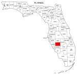 Map of Florida highlighting DeSoto county, pattern, stencil, template, svg.