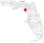 Map of Florida highlighting Dixie county, pattern, stencil, template, svg.