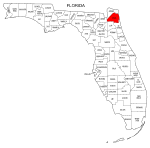 Map of Florida highlighting Duval county, pattern, stencil, template, svg.