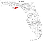 Map of Florida highlighting Franklin county, pattern, stencil, template, svg.