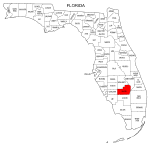 Map of Florida highlighting Glades county, pattern, stencil, template, svg.