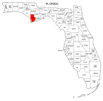 Map of Florida highlighting Gulf county, pattern, stencil, template, svg.